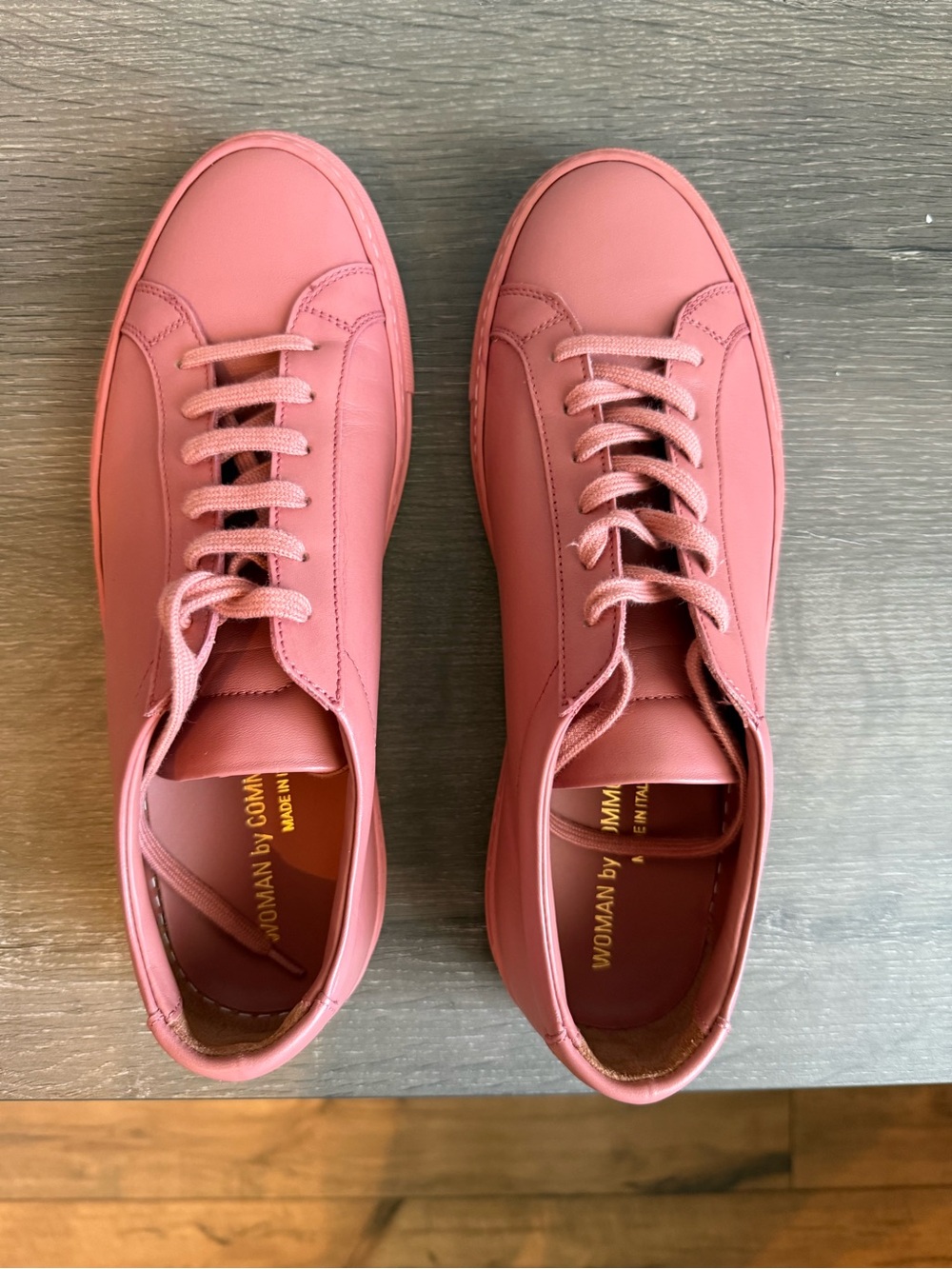 Common Projects Rose Pink Leather Low-Top Sneakers
